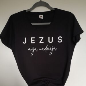 Koszulka damska JEZUS moją nadzieją - czarna  ( XL )