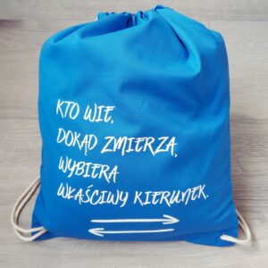 Worek " Kto wie dokąd zmierza... - błękit