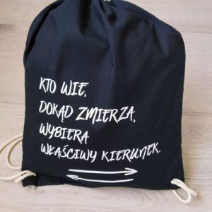 Worek " Kto wie dokąd zmierza... - czarny