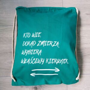 Worek " Kto wie dokąd zmierza... - turkus