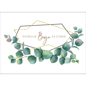 Kartka Dziękuję Bogu za ciebie – listki